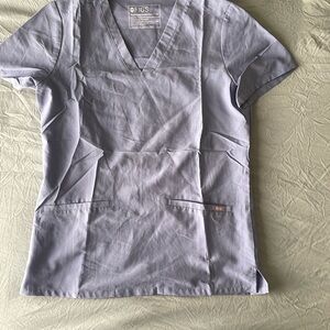 Figs scrub top xs casma space blue